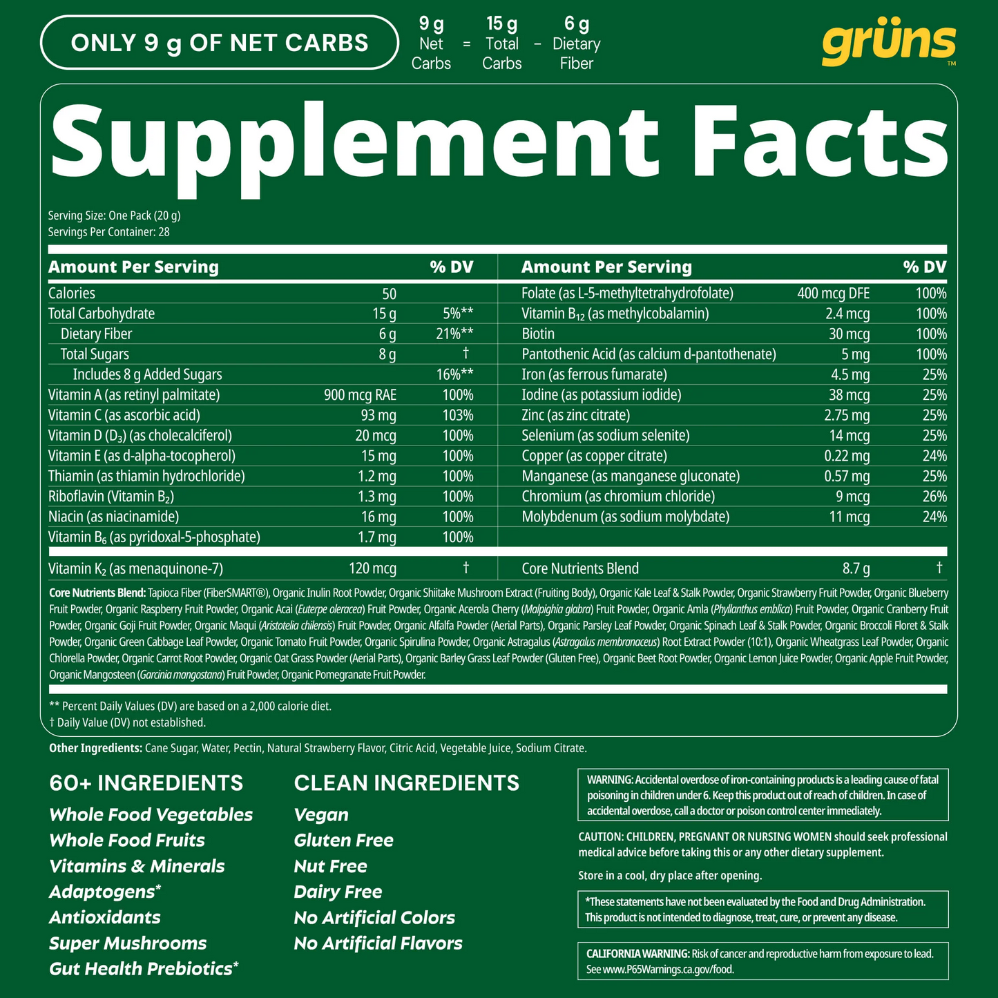 Grüns Superfood Gummies-Low Sugar